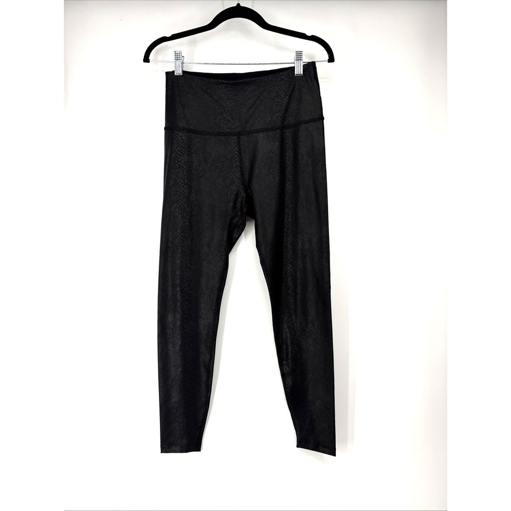 Beyond Yoga Leggings Large Black Snake Skin Shine High Rise